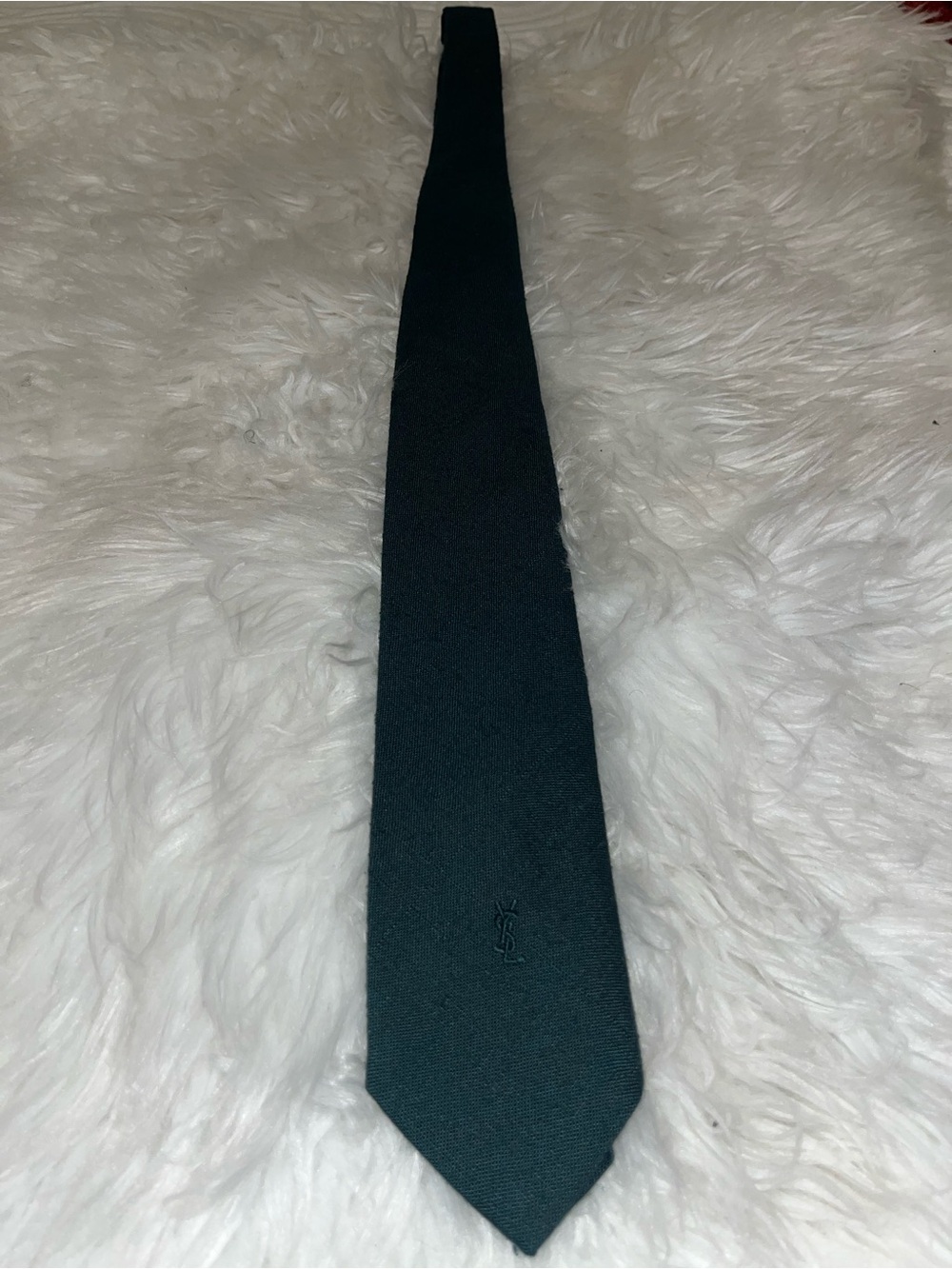 Yves Saint Laurent Men's Solid Black Necktie